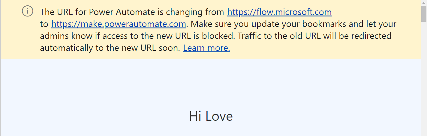 Power Automate URL Changes